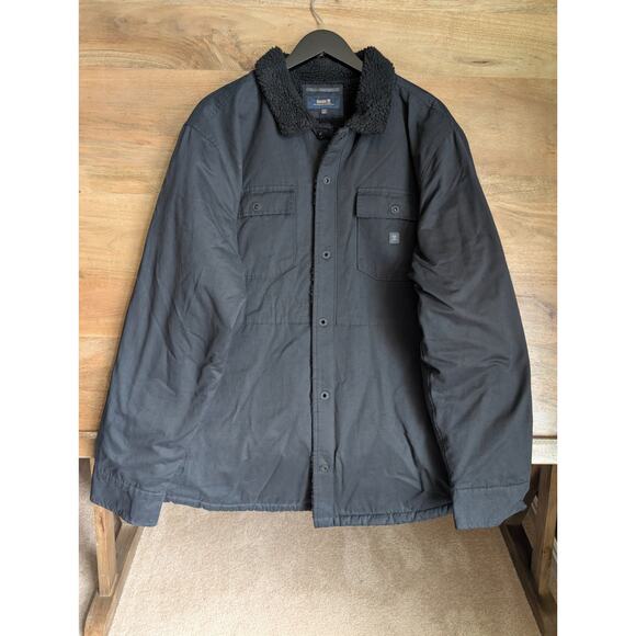 Roark Hebrides Jacket Men 2XL Black Sherpa Lined Hike Long Sleeve Snap Front NWT - Picture 1 of 4